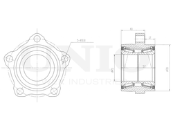 Ступица передняя (без ABS) UNIO HUB-20023