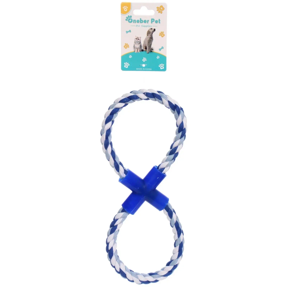 Игрушка - канат для собак средних и крупных пород «НЕСКУЧАЙКА», цвет синий 26*11см / 80гр (лейбл)✦