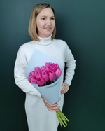 Монобукет из розовых тюльпанов,15шт(00150)