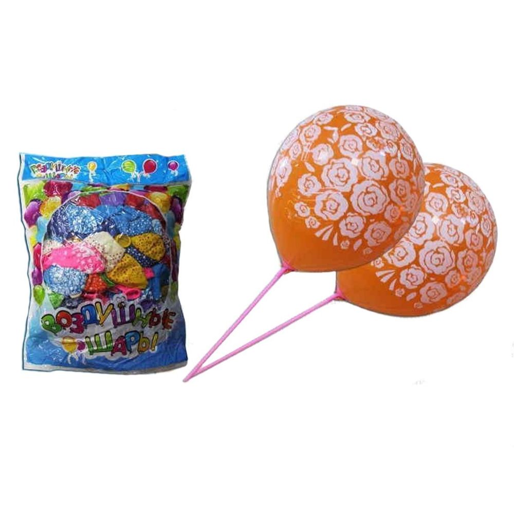 Шар воздушный Alingar, №10, ассорти (цветочный принт), 100шт/уп, пакет с европодвесом Шар воздушный Alingar, №10, ассорти (цветочный принт), 100шт/уп, пакет с европодвесом