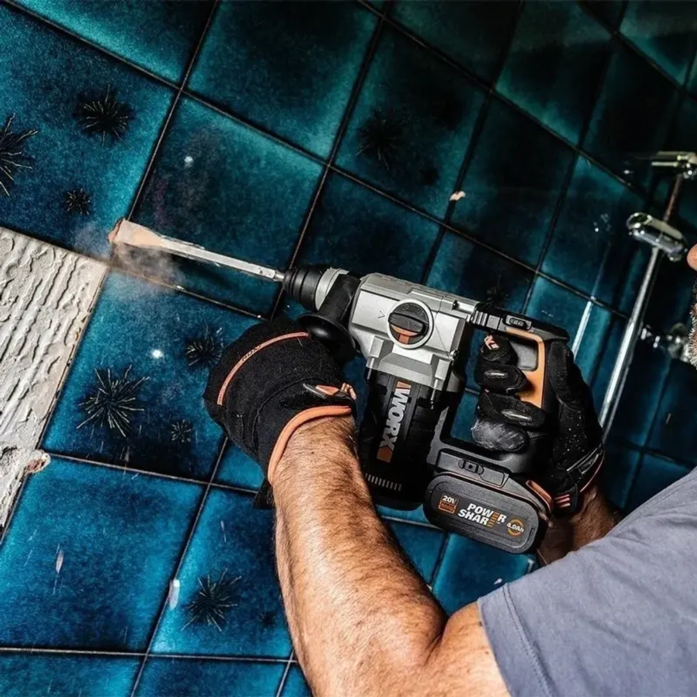 WORX WX392 аккумуляторный перфоратор (2 x 4 Ач, ЗУ)