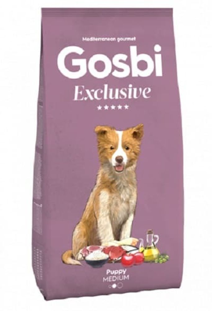 Gosbi 3кг низкозерновой корм для щенков средних пород