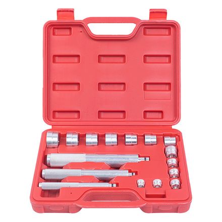 Цена на МАСТАК (100-20017C) Набор оправок алюминиевых для подшипников, 10-32 мм, кейс, 16 предметов