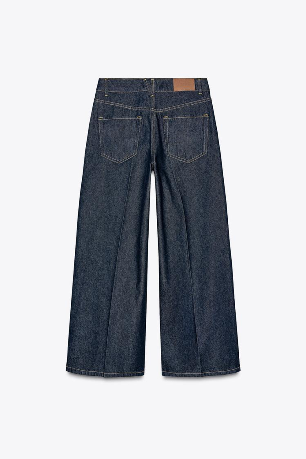 ZARA ДЖИНСЫ Z1975 STRAIGHT-LEG С ВЫСОКОЙ ПОСАДКОЙ И СТРЕЛКАМИ, СИНИЙ