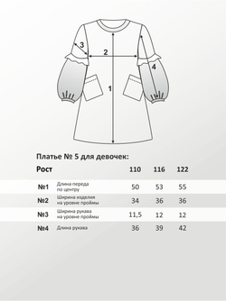 Платье для девочки, модель №5, рост 110 см, синее