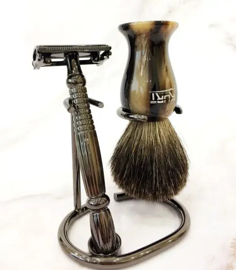 Подставка для помазка и станка KURT, чёрный глянец, К_90007В