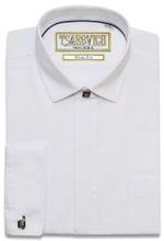 Белая приталенная рубашка с планкой TSAREVICH