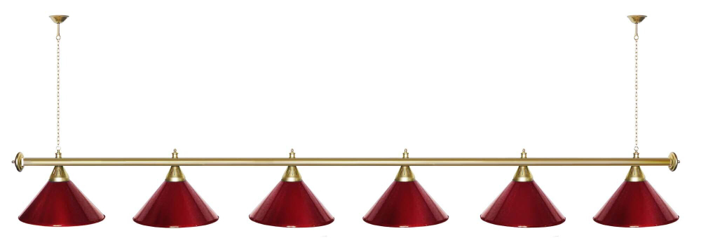 Лампа STARTBILLIARDS 6 пл. (плафоны золотые,штанга золотая,фурнитура золото)