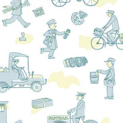 Почтальоны. Крупный рисунок.