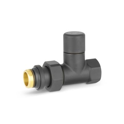 Вентиль ручной регулировки прямой Varmega VMDV02 черный - 1/2" (ВР/НР-американка, PN10, Tmax 110°C, O-ring)