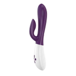 Вибратор Rabbit с клиторальным стимулятором (5 режимов) (Цвет: бело-сливовый)