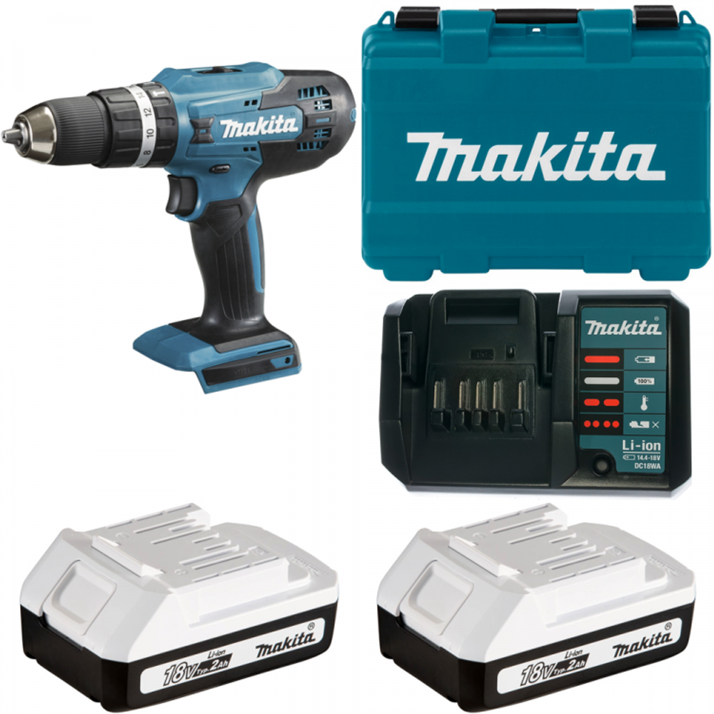 Аккумуляторная ударная дрель-шуруповерт Makita HP488DWAE