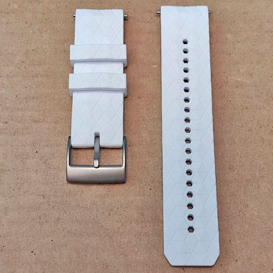 Ремешок Ranger 24 мм для Suunto 9 Baro, Suunto 7, Suunto Spartan Sport силиконовый быстросъемный (Белый, серебристая пряжка)