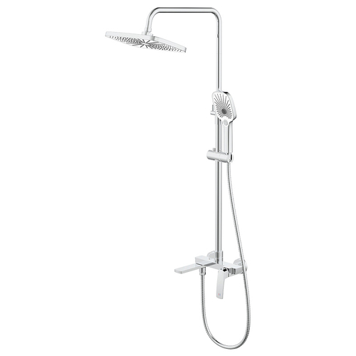 Душевая система Azario Conda с квадратным тропическим душем, керамический картридж, шланг 150 см, хром (AZ-K2411)