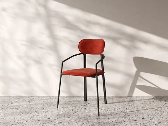 Стул Ror, Round, темно-красный велюр