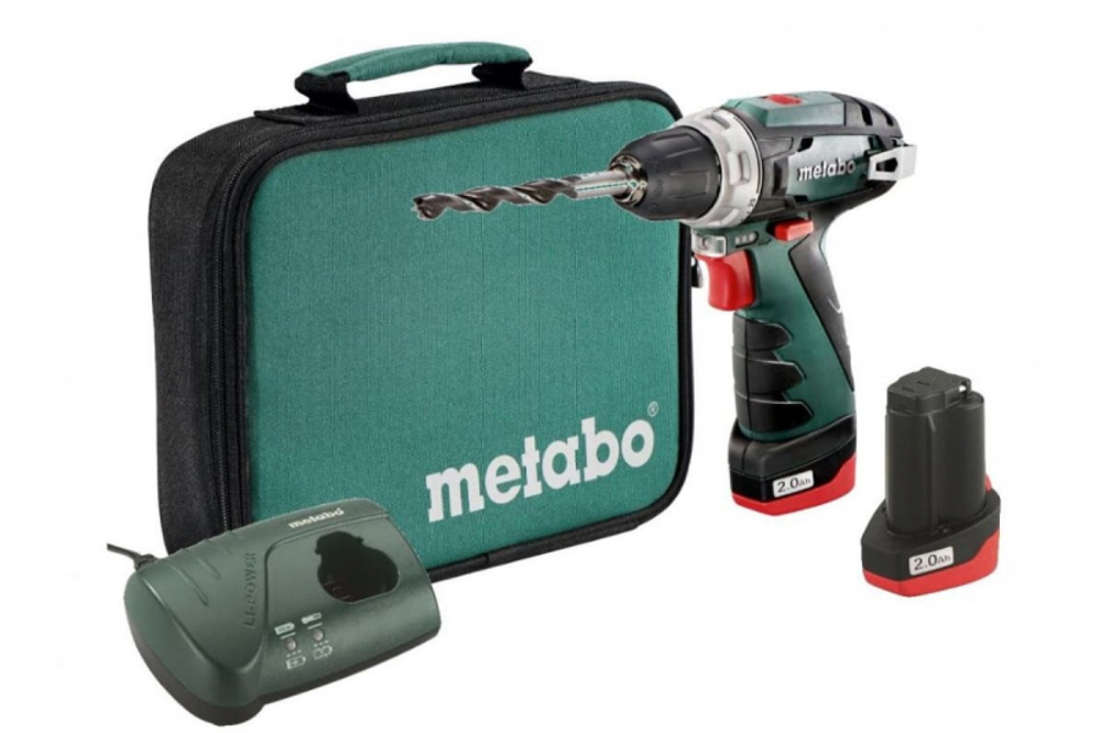 Аккумуляторная дрель-шуруповерт Metabo PowerMaxx BS 12 В, 2.0 А·ч х2, сумка (600079550)