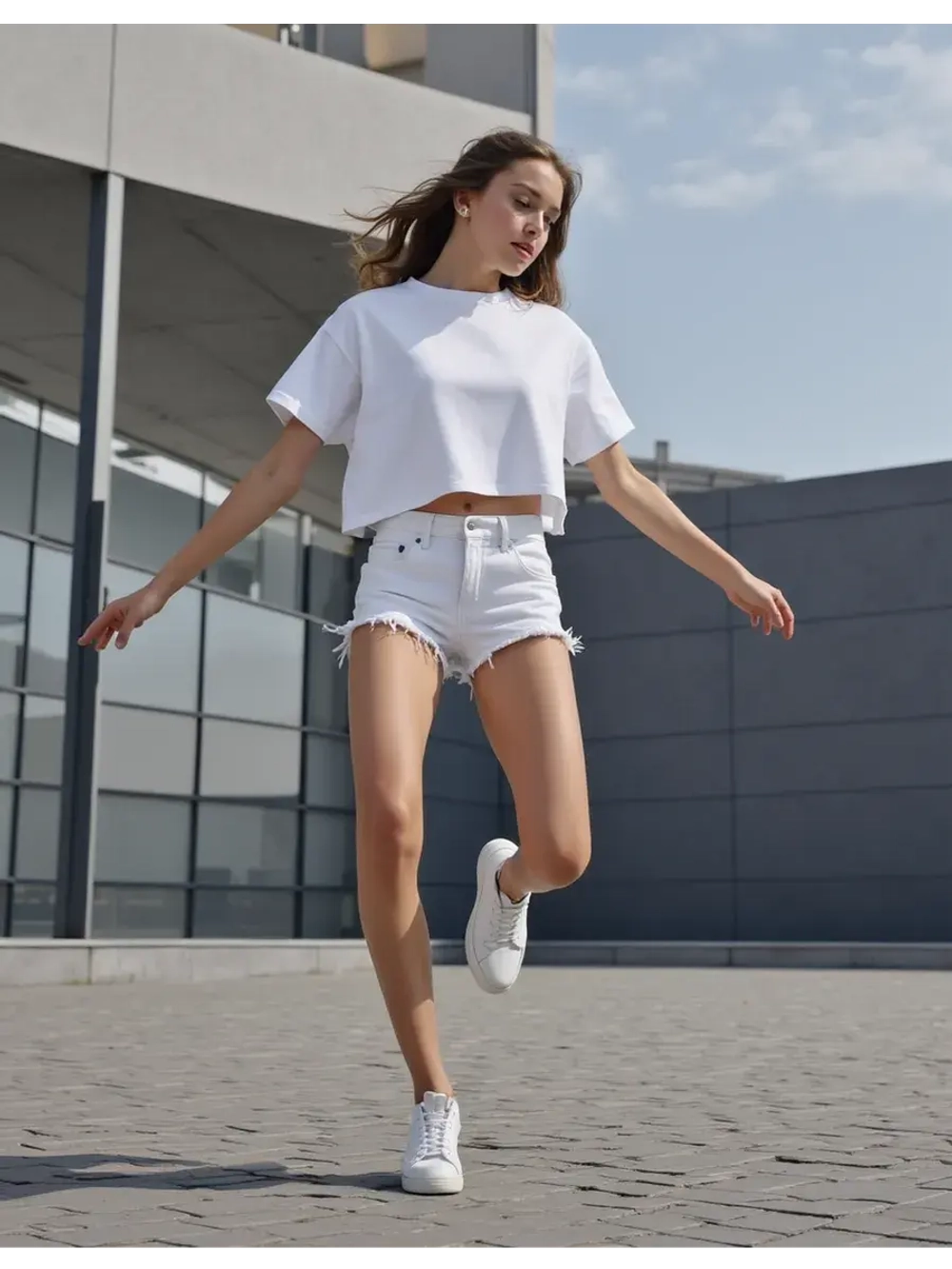 Футболка детская оверсайз укороченная базовая