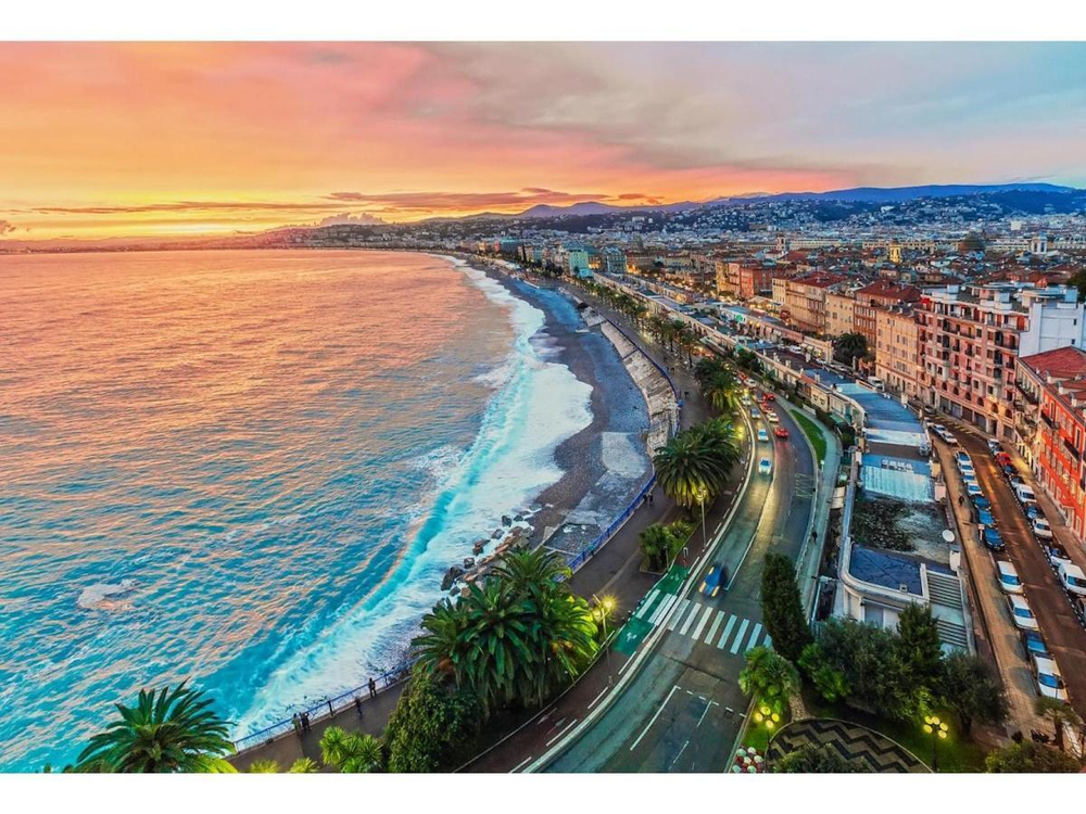 Алмазная мозаика 30х40см. "Берег Ниццы" с полн.заполнен.без подрам.(30цв) (Арт.НД-6386)