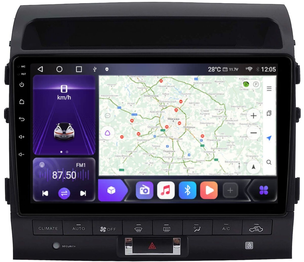 Магнитола для Toyota Land Cruiser 200 2007-2015 (со штатной камерой или 360) - Carmedia SF-1620-4-ABC QLed, Android 12, TS10, CarPlay, 4G SIM-слот