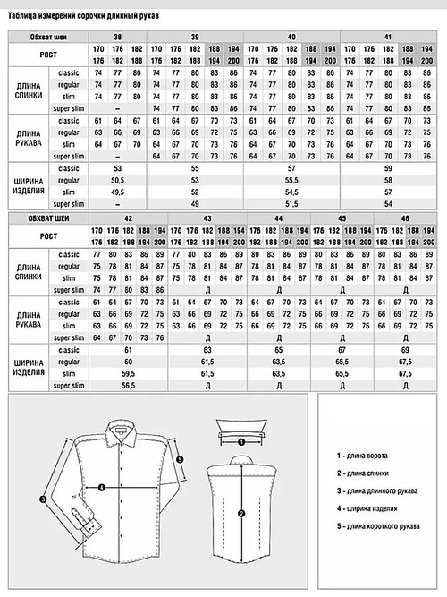 Сорочка мужская ELITA длинный рукав, прямой силуэт, хлопок/пэ 70012 00