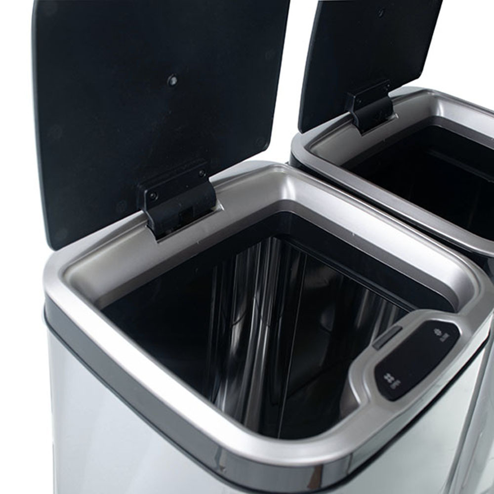 Ведро для раздельного сбора мусора, сенсорное, 2 емкости, Foodatlas JAH-8522, 50л (25+25)