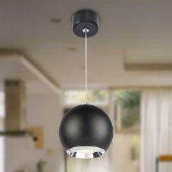 Светильник подвесной ЭРА PL32 BK/CH под лампу MR16 GU10 черный/хром