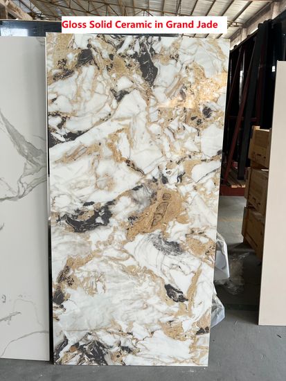 Стол ACERRA NEW 160 GLOSS GRAND JADE SOLID CERAMIC/ каркас цвета шампань