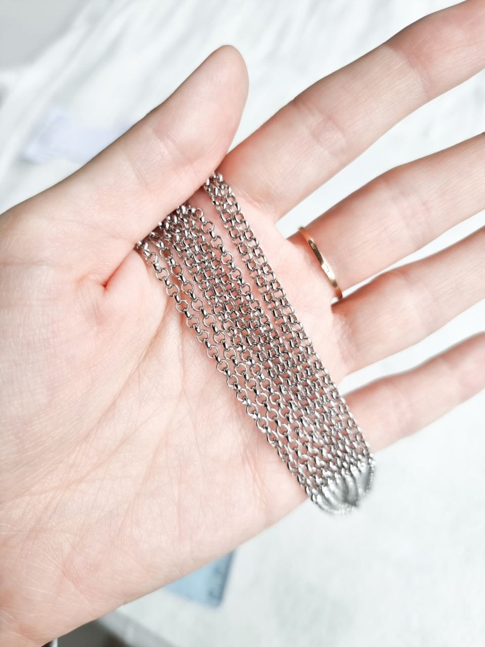 1066-з Цепь, круглое звено, 3,5 мм, позолота, м