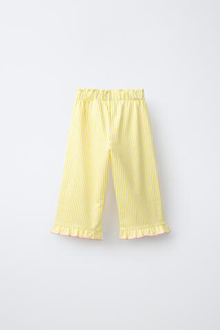 ZARA БРЮКИ С КОНТРАСТНЫМ ПРИНТОМ, ЖЕЛТЫЙ