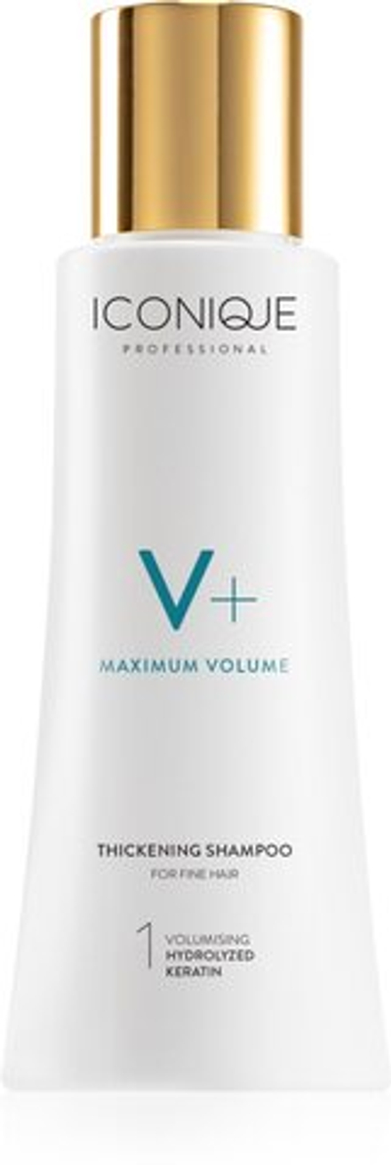 ICONIQUE Professional V+ Maximum volume Thickening shampoo - шампунь, увеличивающий объем тонких волос /   100  ml  / GTIN 8059300536599