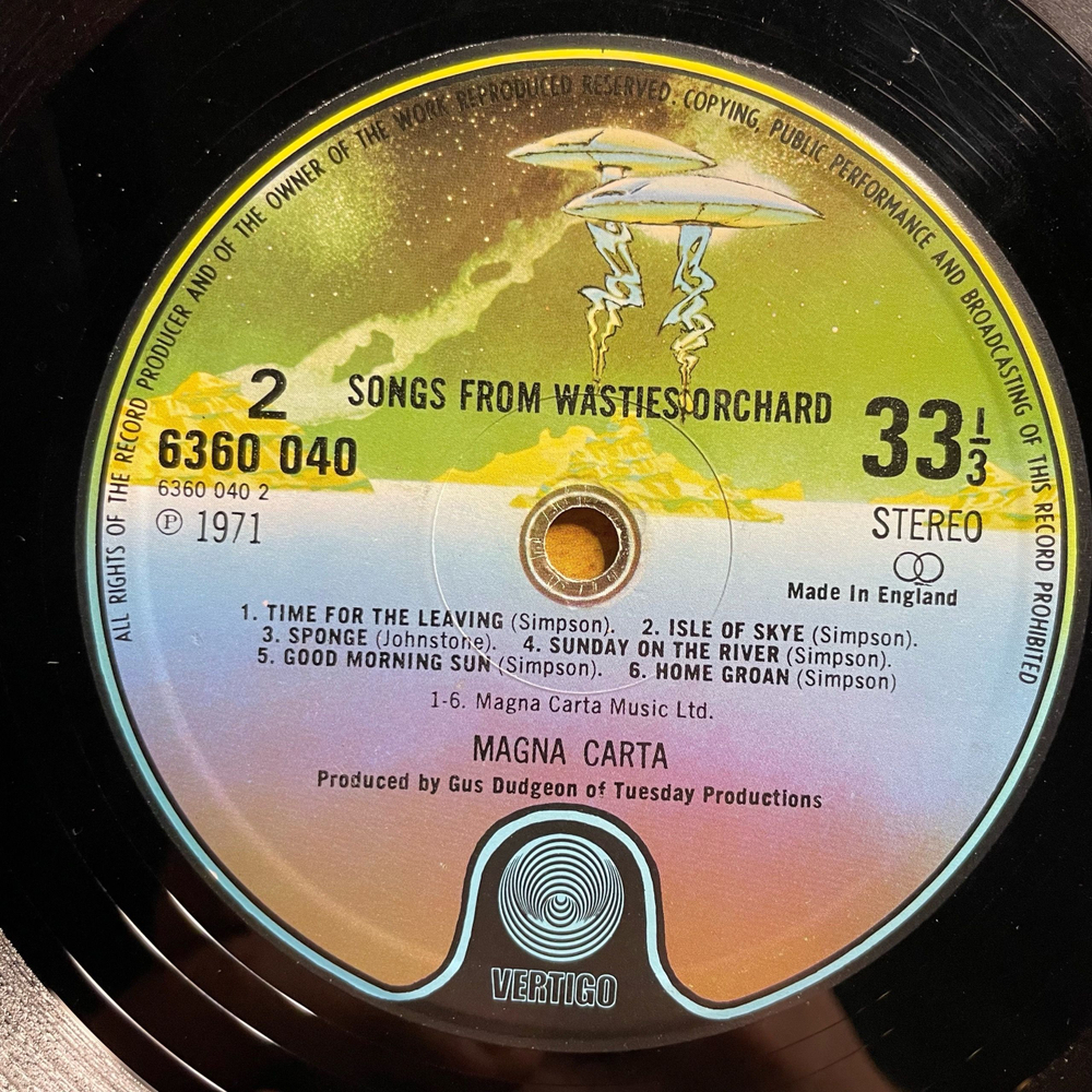 Винтажная виниловая пластинка LP Magna Carta Songs From Wasties Orchard (Англия 1971)