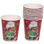 Стакан бумажный 0,2л в наборе 10 шт «Дед Мороз с Оленем»