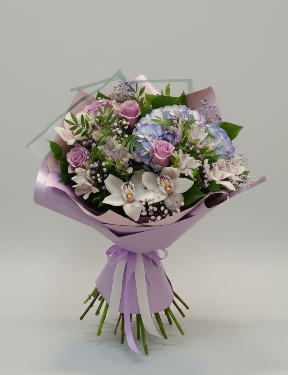 Букет с гортензией Лавандовый ветер