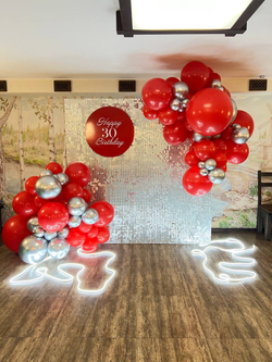 Фотозона Пайетка solaair серебро/красный №1704