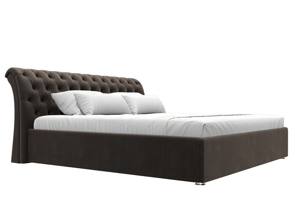 Кровать интерьерная Сицилия 200, Коричневый, Велюр, 120905