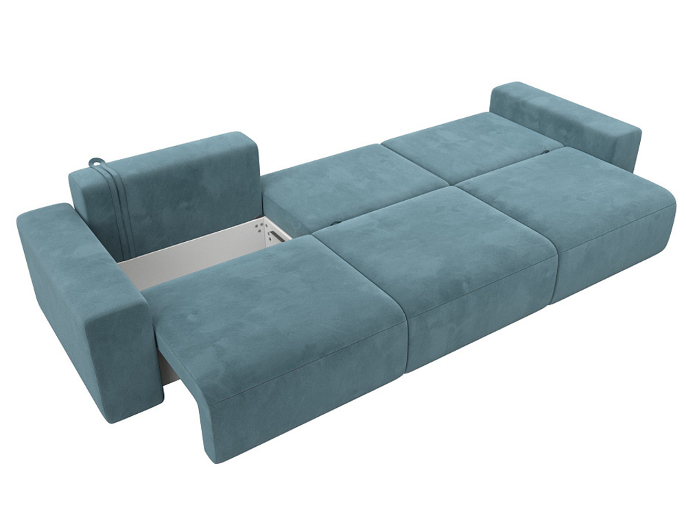 Диван прямой Лига-036 НПБ Классик Лонг ВЕЛЮР Бирюзовый