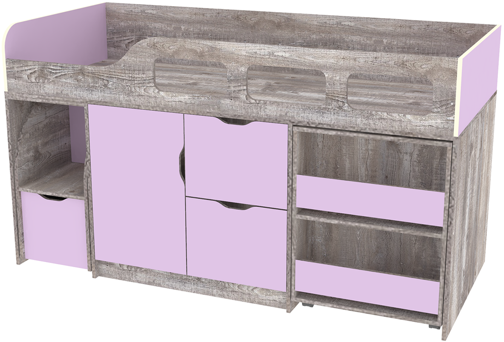 Кровать-чердак КарИВи Астра 8 Бетон Ирис