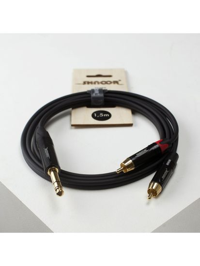 JS2RCA-5m Y-кабель 6,3мм стерео -2хRCA, 5м, SHNOOR