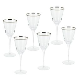 Набор бокалов Gipfel Julia Clear Filo Platino 42086 300 мл 6 предметов