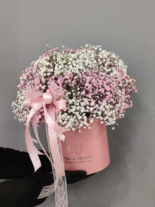 Композиция из розовой и белой гипсофилы (17 шт)