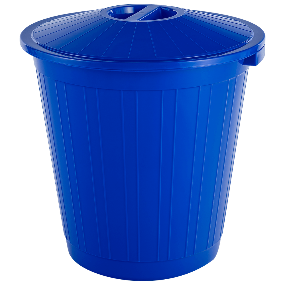 Бак круглый с крышкой 80л. (в уп 10шт.) (синий) арт.Б80Л-МТ002