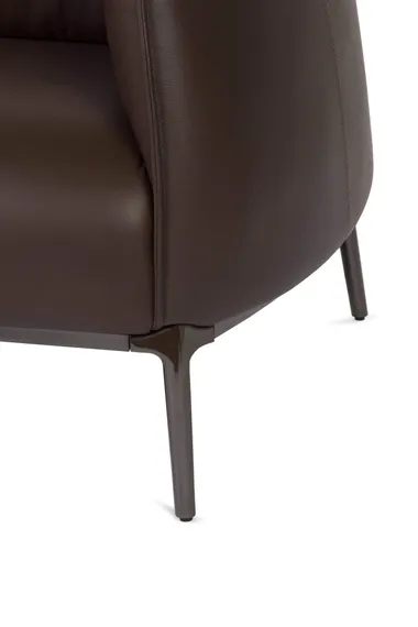 Двухместный диван Gun 150 см, тёмно-коричневая натуральная кожа