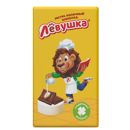 Шоколад Левушка с экстра молочной начинкой 50 гр
