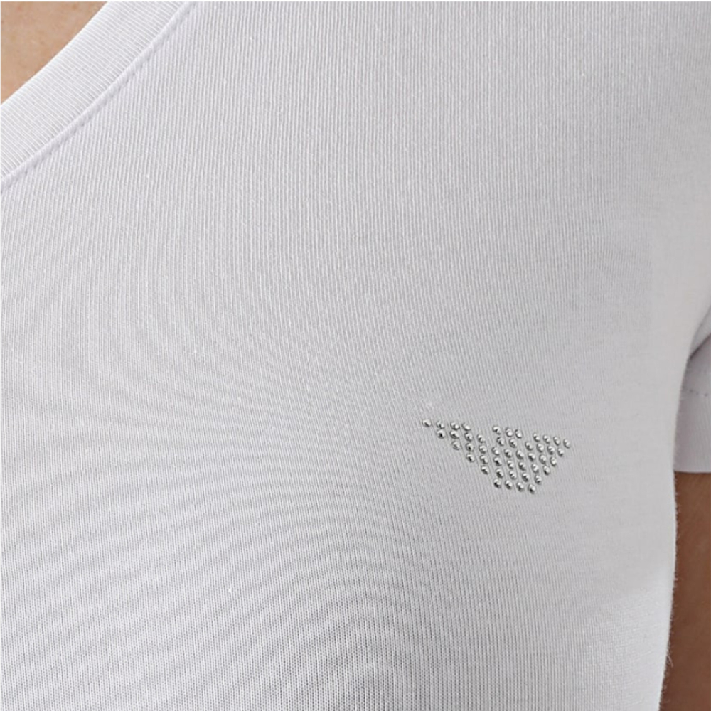 Женская футболка белая V NECK Emporio Armani 164407_CC318 00110