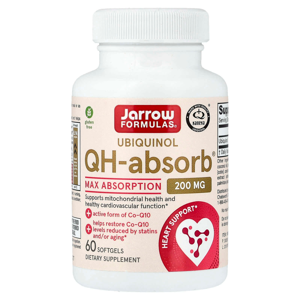 Jarrow Formulas, Убихинол, QH-Absorb, 200 мг, 60 мягких таблеток