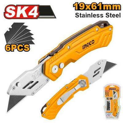 Нож складной универсальный 170мм SUPER INGCO HUK6288 INDUSTRIAL