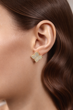 Серьги "TRUE FLOWERS" с цирконием в золочении