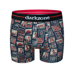 Мужские трусы-боксеры с принтом в виде почтовых марок (Размер: XXL) (Цвет: темно-синий)