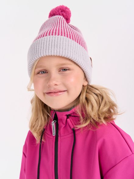 Шапка из смесовой шерсти "Фуксия" 7+