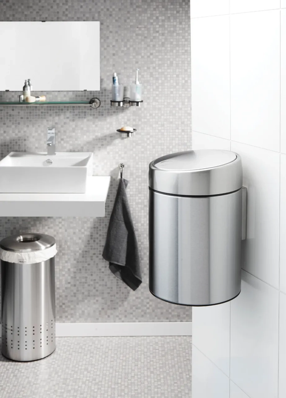 Brabantia Контейнер для мусора Slide Bin 5л, матовая сталь 477546